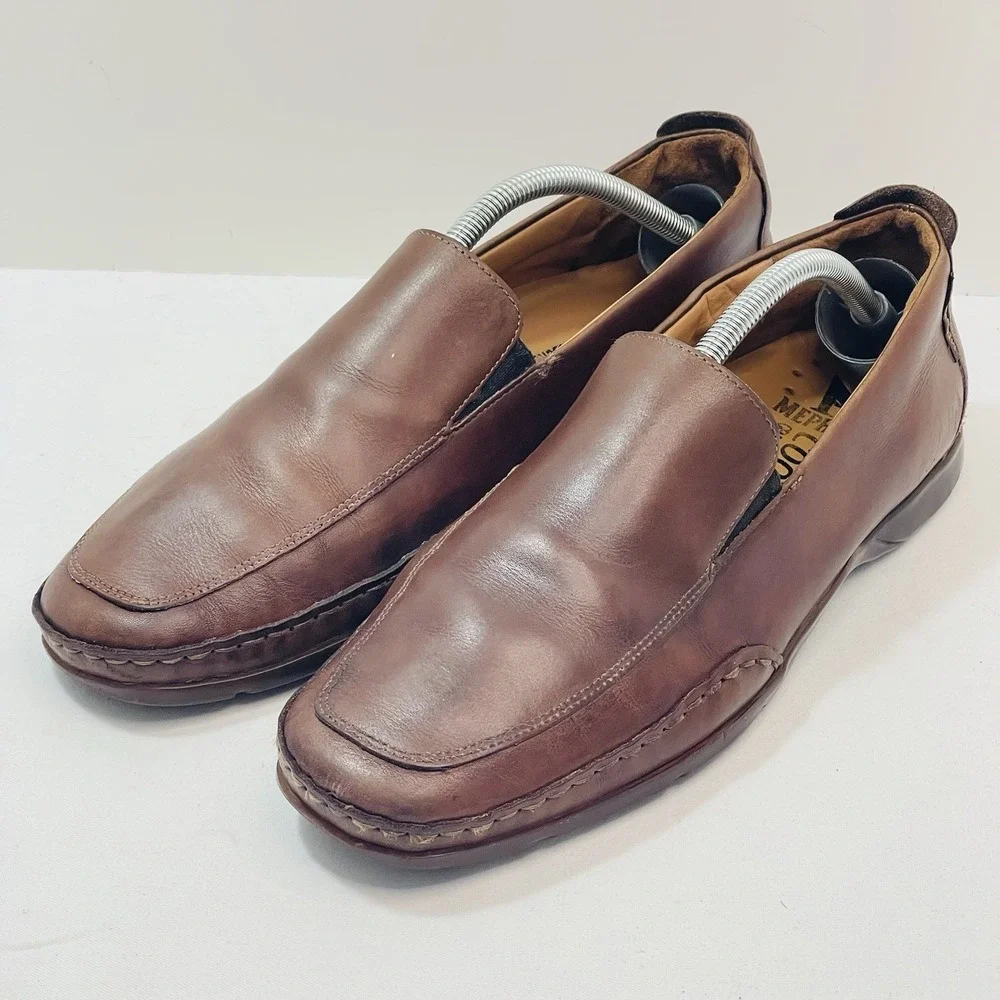 Mephisto Edlef Loafers Brown Leather Cool Air Slip On‎ Moccasin Mens 9.5